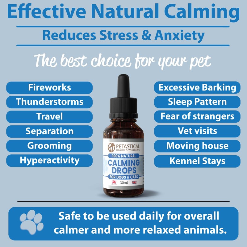 Petastical Dog Calming, Scullcap Valerian for Dogs, Cats, Anxiety Calming