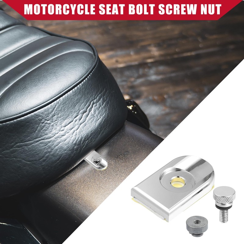 Hihaha Motorcycle Seat Bolt with Cover Nut for Harley /