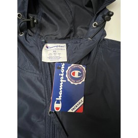 Champion Rain Coat Windbreaker Hooded Size XSmall Dark Blue. New