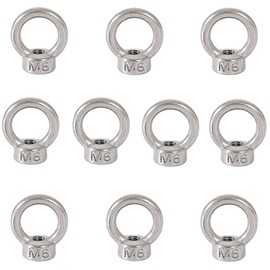 TKY Eye Nut Eye Bolts Stainless Steel Female Screw Bolt Hanging Fixing Set of 10 (M6)