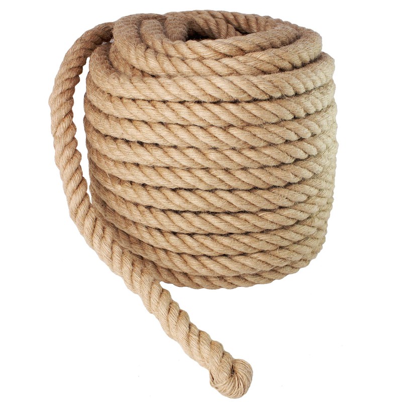 Manila Rope 1 Inch x 100 Feet, Twisted Thick Rope