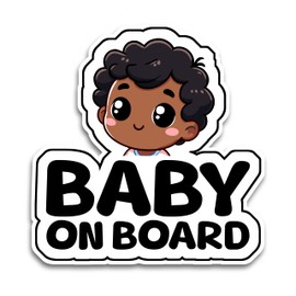 Baby on Board Signs for Car, 6.5 x 6 inches Cute Baby Boy, Waterproof and UV-Resistant Baby on Board Sticker, Durable Baby Sign for Safety Awareness, Easy to Apply for Window or Bumper