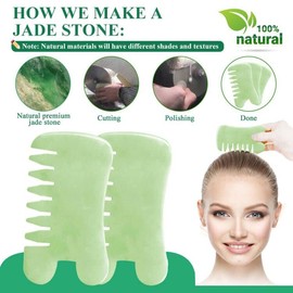 Jade Gua Sha Scraping Massage Tool Hand Made Jade Guasha Board, Tools for SPA Trigger Point Message on Face Arm Foot Small