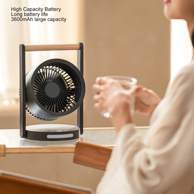 USB Desk Fan with Night Light 5 Speeds Quiet Portable