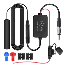 Antenna Amplifier Car Radio, 12 V DAB Antenna Car Compatible with DAB/FM/AM Radio, DAB/FM Car Radio Splitter for Retrofitted Car Radios, Adapter for Vehicle, Truck, SUV, Car Radio