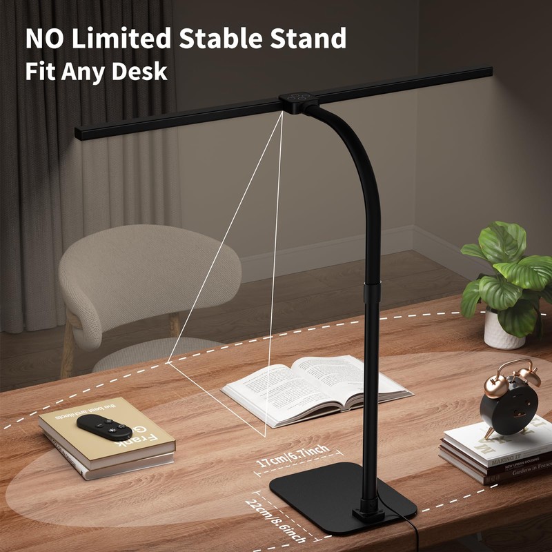 Kaulsoue Desk Lamp Architect Task Dual Head Modern Flexible Gooseneck