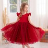 KAQININI Flower Girl Dress Wedding Guest Ruffle Tulle Satin Party