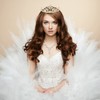 Gold Tiara Crystal Crown Bridal Wedding Queen Bee Tiara Women