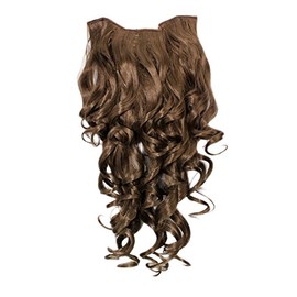 Hairpiece Halfwig (half wig) 7 Microclip Clip In Extension VERY long BEAUTIFUL curls curled curly LIGHT BROWN brunette H9503-10