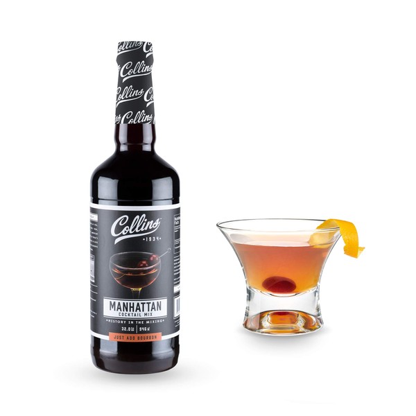Collins Manhattan Mix | Made With Real Brown Sugar, Orange and Cherry Juice With Natural Flavors | Classic Cocktail Recipe Ingredient, 32 fl oz