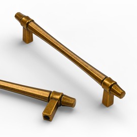 Asidrama 10 Pack 5 Inch(128mm) Antique Brass Kitchen Cabinet Handles, Cabinet Pulls Kitchen Cabinet Hardware for Cupboard Drawer Pulls