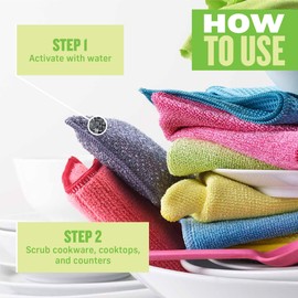E-Cloth Non-Scratch Scrubbing Pads, Non-scratch Kitchen Scrub Sponge, 300 Wash Guarantee, Gray, 4 Pack