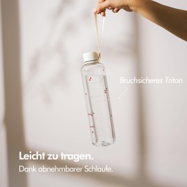 KIVY Tritan Drinking Bottle, 1 Litre, Suitable for Carbonated Drinks, Leak-Proof, Shatter-Proof, Feather-Light, Sports Bottle, Fitness Drinking Bottle, Beige, Sports Bottle, 1 Litre