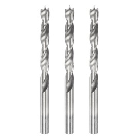 sourcing map 3pcs Brad Point Drill Bit 8mm(5/16") Dia Straight Round Shank Drill Metric Brad Point Spiral Twist Drill Bits for Carpenter Woodworking Plastic Rubber