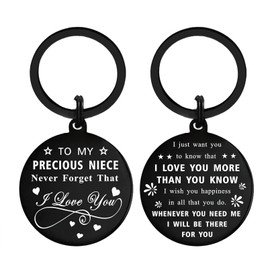 FALOGI Niece Gifts from Auntie, I Love My Niece Keyring, Best Niece Gifts for Women Girls