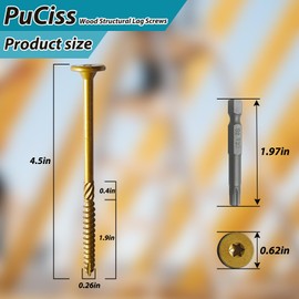 Inch Lag Screws,Structural Wood Screws,Heavy-Duty Outdoor Deck Construction,Timber Screws,Framing,Rust Resistant Black Ceramic Coating,Torx Bit Included (1lb Olive Drab Flat Top, #14x4-1/2)