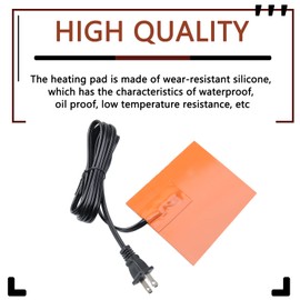 4 x 5in Car Engine Silicone Pad Heater - Self-Adhesive, Oil Pan Heater Pad Car Truck Oil Pan Heater Pad for Metal Surface with 194°F Thermal Protector & 68" Power Cord（150W 120V） (2 PCS