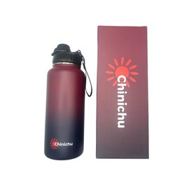 Chinichu Insulated Water Bottle – Double Walled Stainless Steel – Thermo - Keeps hot or Cold for Sports, Gym and Office – 32oz – Burgundy and Blue Gradient (Burgundy and Blue Gradient Color, Large)