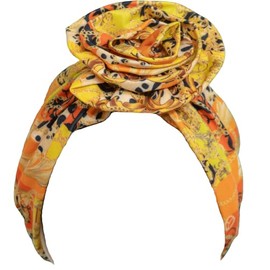 TouchUps Hair Bun Cap Hair Protection Head Wrap Hairbun Cap Wrap African Turban Pattern Headwraps Headscarfs Yellow