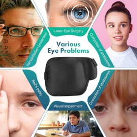 AMZVIO 2PCS Eye Patches for Adults,3D Medical Ajustable Eyepatch,Soft Eye Patch for Amblyopia Lazy Eye After Eye Surgery,Large Black(Right-2pcs)