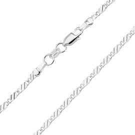 Nimbus Astelier S925 Silver 16" 18" 20" 22'' 24" 26'' 28" 30" Inch Chain Choker Long Necklace Gift For Women Men Delicate Jewellery (Delicate Chain, 16.0 inches)