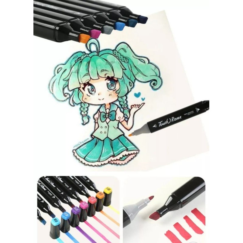 CL 24 Plumones Permanentes Doble Punta Magic Art Semi Profesion