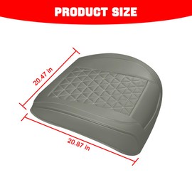 KHGUZ 2PCS Leather Car Seat Cover, Vehicle Front Bottom Seat Protector Pad, Full Surrounded Waterproof Auto Seat Protective Cushion with Storage Pocket, Universal for SUV, Truck, Sedan（Gray）