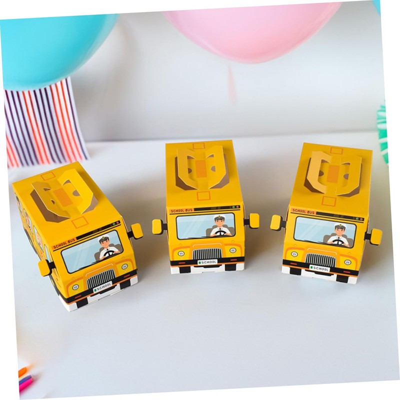 LABRIMP Festive Back to School Candy Holder Bus Theme Paper