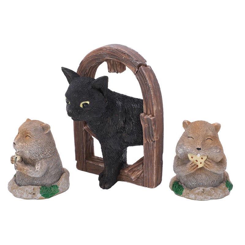 3 Pcs Gopher Ornaments Resin Simulation Animal Cat Gopher Garden
