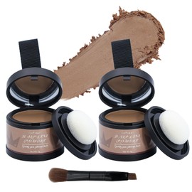 2 Pack Hairline Powder for Women and Men,Used to Root Touch Up Hair Color, Thinning Hair,Gray Hair Coverage and Bald Spots Coverage, Dark Brown