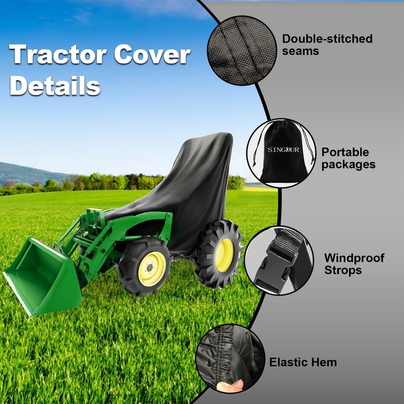 Tractor Covers Waterproof Heavy Duty Compatible with Kubota, Bobcat,Tractor Accessories，600D