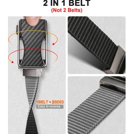 Ratchet Belt Reversible,Bulliant Mens Golf Sports Belt For Casual Jeans Pants,One Belt with 2 Colors