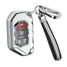 Soft TPU Protector Key Fob Case Cover Fit for 2018-2021 Jeep Gladiator JT Sahara JLU 2018 2019 Jeep Wrangler JL JLU Rubicon Key Fob Accessories with Keychain