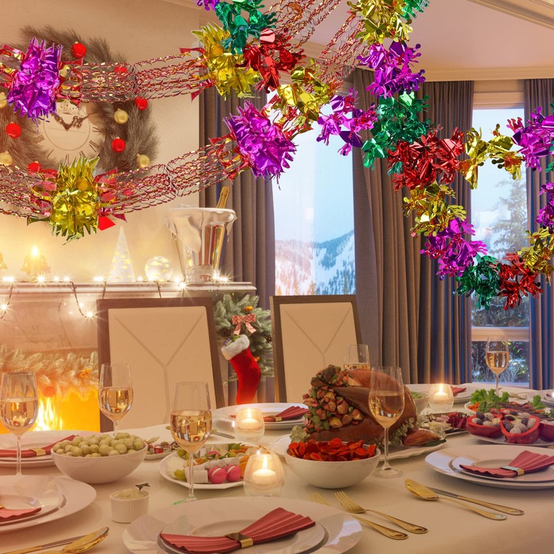 Christmas Ceiling Decorations, 4PCS Foil Garlands Christmas Hanging Decorations, Festive