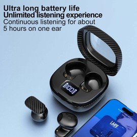 Wireless V5.4 Earbuds Compatible with Honor X10 Max 5G Carbon Fiber, ENC Digital Noise Cancel, IPX7, Custom EQ, Bass+, 24Hr with Charging in-Ear Headphones Case