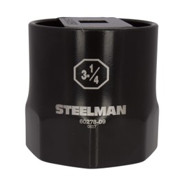 Steelman 3-1/4-Inch 8-Point Automotive Wheel Locknut Socket, 3/4-Inch Drive, Durable Steel, Corrosion-Resistant Black Powder Coating, Laser Etched Callouts