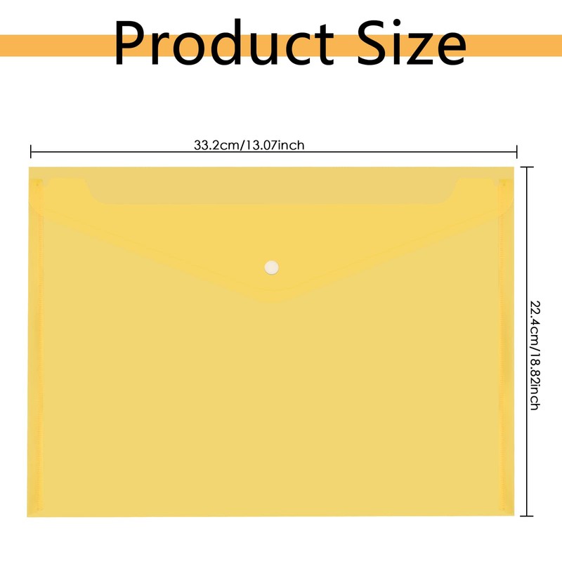 Pack of 20 A4 Document Wallets for Filing, Waterproof PP