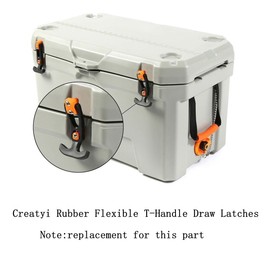 Creatyi 6 PCS Rubber Flexible T-Handle Draw Latches,for Tool Box,Cooler, Golf Cart, Engineering Machine Hood or Farm Machinery