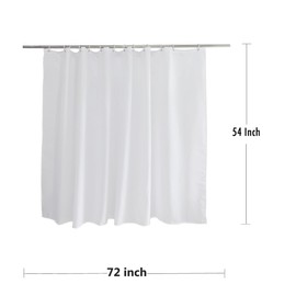 Vosign Short Shower Curtain Liner 48 Inch Length Fabric Bath Curtain Sets for Walk in Tub, Solid White, Hotel Quality, Machine Washable, 72 X 48 Inch