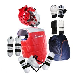 HXRROO 13 pcs Taekwondo Sparring Gear Set Ultimate Protective Gear for Taekwondo Karate Trainer Children Youth Adult (red, 2#)