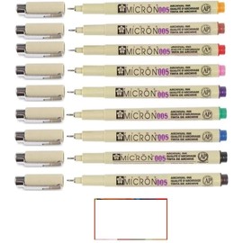 Pigma Mirron Sakura 005 - Set of 9 Colours, Set of 9 Fineliners and 1 Card
