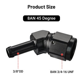 EVIL ENERGY 8AN Female to 3/8" Barb Hose Fitting 45 Degree Swivel
