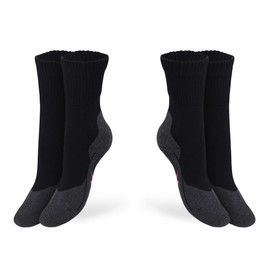 PRS Calzini Trekking Donna Traspiranti Anti Vesciche, calze ideali per Escursionismo Walking Hiking Montagna Caccia Trail Outdoors Sports, 2 Paia, Nero (35-40)