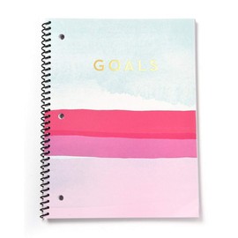 Gartner Studios Goals Spiral Notebook, Pink and Blue, 8 by 10.5 Inches, 80 Pages, 1 Count (52521)