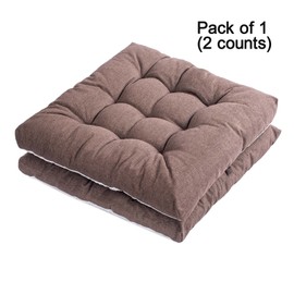 SEKUMDAN Outdoor Indoor Chair Cushions 20"x20" - Patio Furniture Cushion Set of 2 Comfortable Non-Slip Seat Pads Cover for Wicker Adirondack Deck Rocking Metal Chairs Universal Fit (2, Dark Brown)