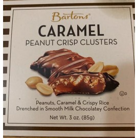 NA Bartons Caramel Peanut Crisp Clusters Chocolates 1ea 3ozBox-Brand New-SHIP 24 HR