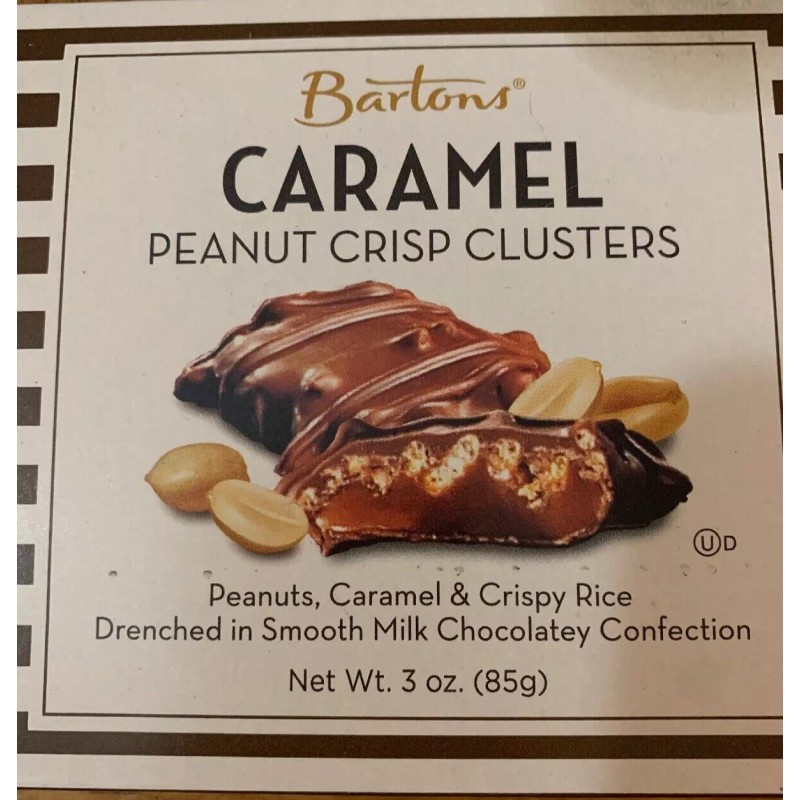 NA Bartons Caramel Peanut Crisp Clusters Chocolates 1ea 3ozBox-Brand New-SHIP
