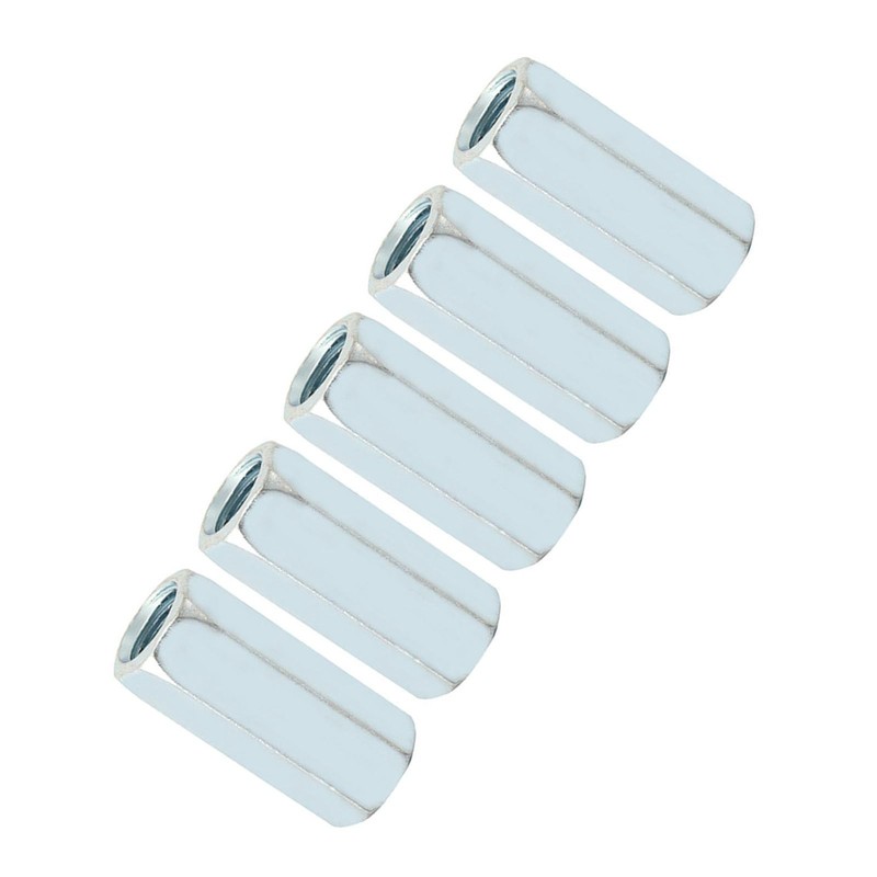 5pcs M12*40 Long Rod Coupling Nut, Carbon Steel Hex Sleeve