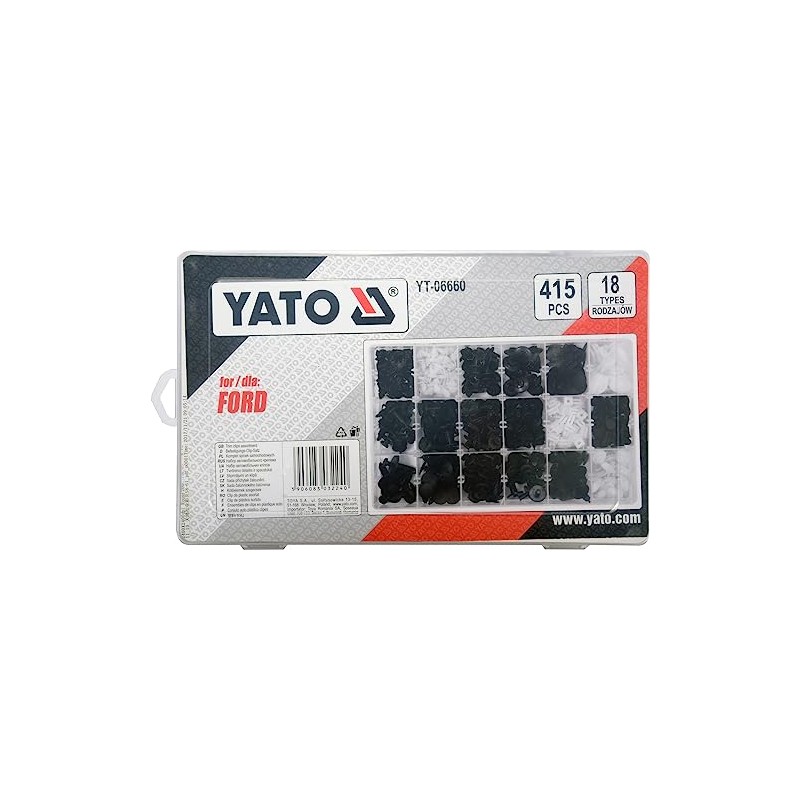 Car Mounting Clips Assortment Box 415 Pieces Ford (Yato YT-06660)