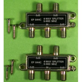 Unbranded/Generic 4 WAY TELEVISION SPLITTER CABLE OR ANTENNA Lot of 2